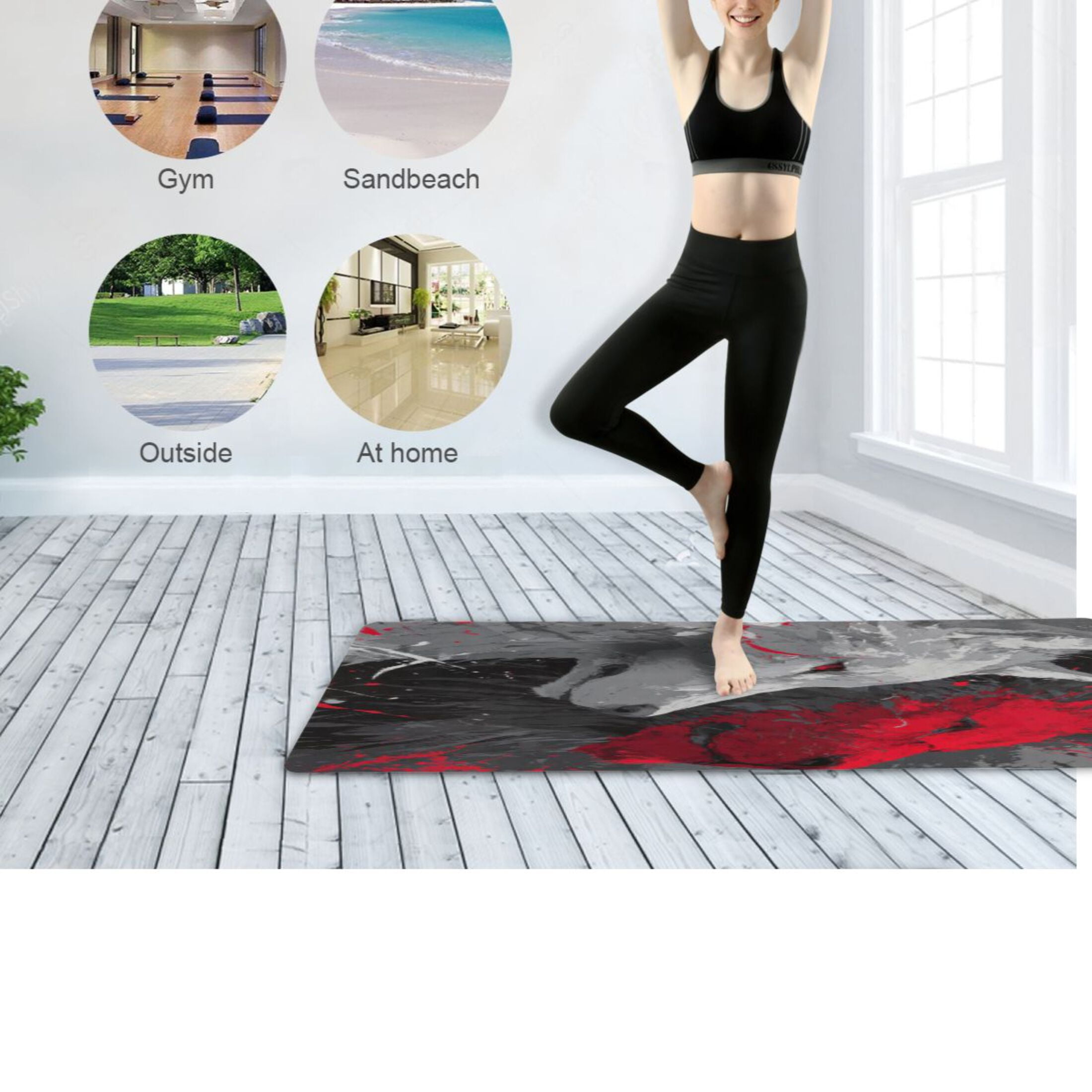 BZSMCE Yoga Mat Women Fitness Mat Dual Wolves Pattern