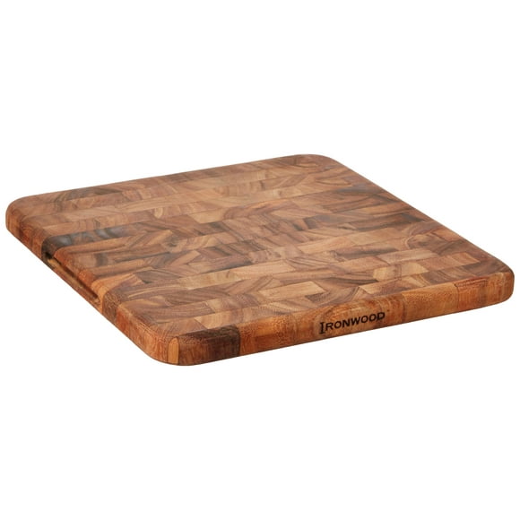 Ironwood Oslo End Grain - Tabla De Cortar Cuadrada, Talla Única, Madera De Acacia, Color Marrón