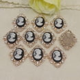 thumbnail image 2 of 10 piezas de gemas de cristal, aleación de acrílico, de imitación, coser en la espalda plana, de imitación para manualidades, manu Oro negro Baoblaze adornos de espalda plana, 2 of 8