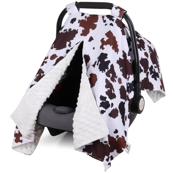 YIYIQCSJ Car Seat Cover Baby, Carseat Covers for Boy Girl, Minky Infant Car Seat Cover Winter, Peekaboo Opening Car Seat Canopy, Multiuse Baby Carrier, Stroller, Nursing Cover, Minky Blanket,