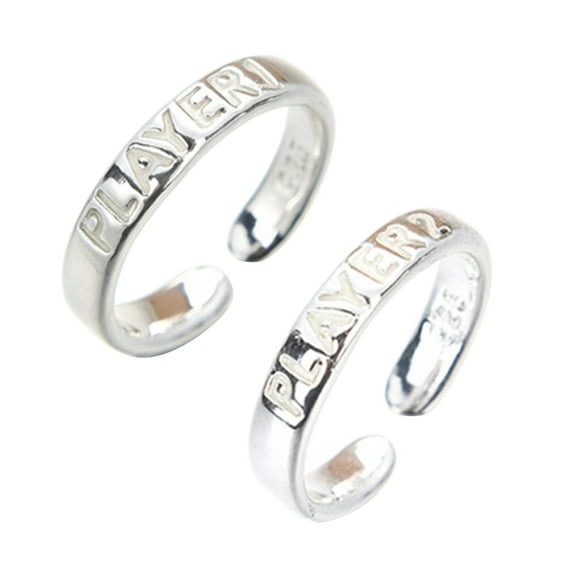 Necvior Player1 Player2 Matching Ring for Girlfriend Boyfriend Valentine Day Gift