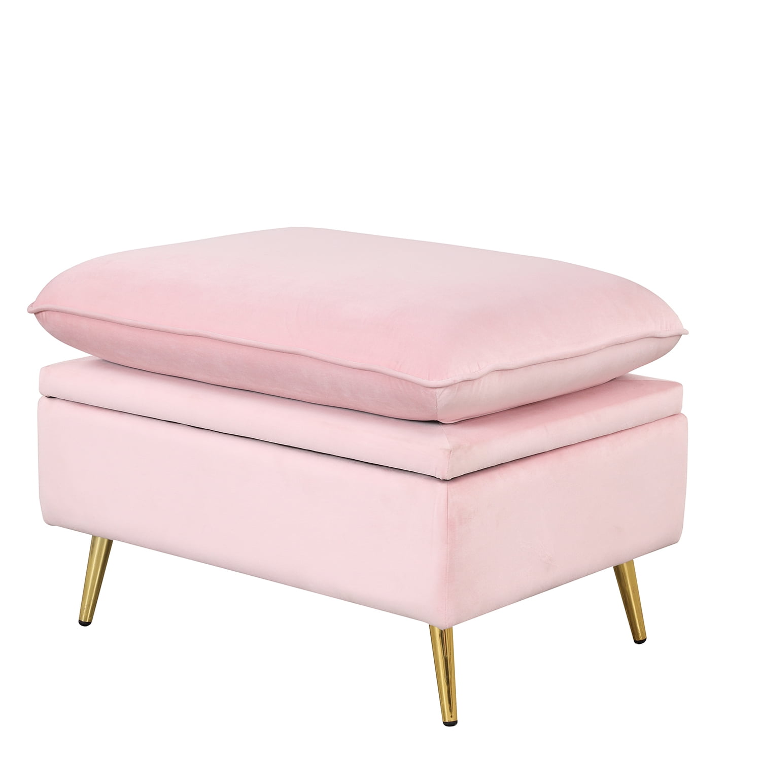 Kepooman Armchair, 35.2" Accent chairs with Ottoman Foot Rest and Pillow, Velvet Arm Chair for Small Spaces Apartment Office, Pink Kepooman Armchair, 35.2" Accent chairs with Ottoman Foot Rest and Pillow, Velvet Arm Chair for Small Spaces Apartment Office, Pink