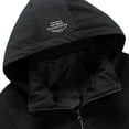 thumbnail image 6 of Mens Jacket Casual Windproof Slim Hooded Jacket With Stand Up Collar Warm Trendy Top Coat Black, 6 of 7