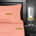 thumbnail image 4 of Superior 4-Piece Classic Pink Embroidered Microfiber Bed Sheet Set, King, 4 of 5