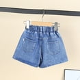 thumbnail image 4 of Zanarzt Shorts for Girls Little Girls Jeans Shorts Ripped Denim High Waist Bottom Trendy Cotton Summer Clothes for Kids Yellow,6-7 Years, 4 of 4