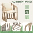 thumbnail image 3 of AVAWING Patio Rattan Bistro Set of 3, Outdoor Wicker Furniture Chairs with Table & Cushions, Yellow, 3 of 8