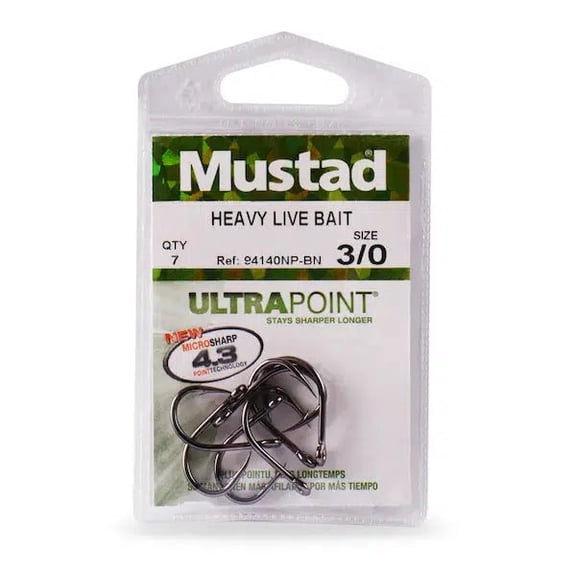 Mustad O'Shaughnessy Break 3X Strong Black Nickel Hook 3,0 Hooks