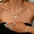 thumbnail image 4 of AEXTO Sparkling Cubic Zirconia Necklace, Earrings & Bracelet Set, Vintage-Inspired Nature-Themed Statement Jewelry for Women, Perfect for Weddings, Parties & Special Occasions, 4 of 13