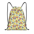 thumbnail image 1 of Xecao Hippopotamus Pattern Sports Drawstring Backpack - String Swim Gym Bag with Wet Proof Pocket for Women&Men-Small, 1 of 6