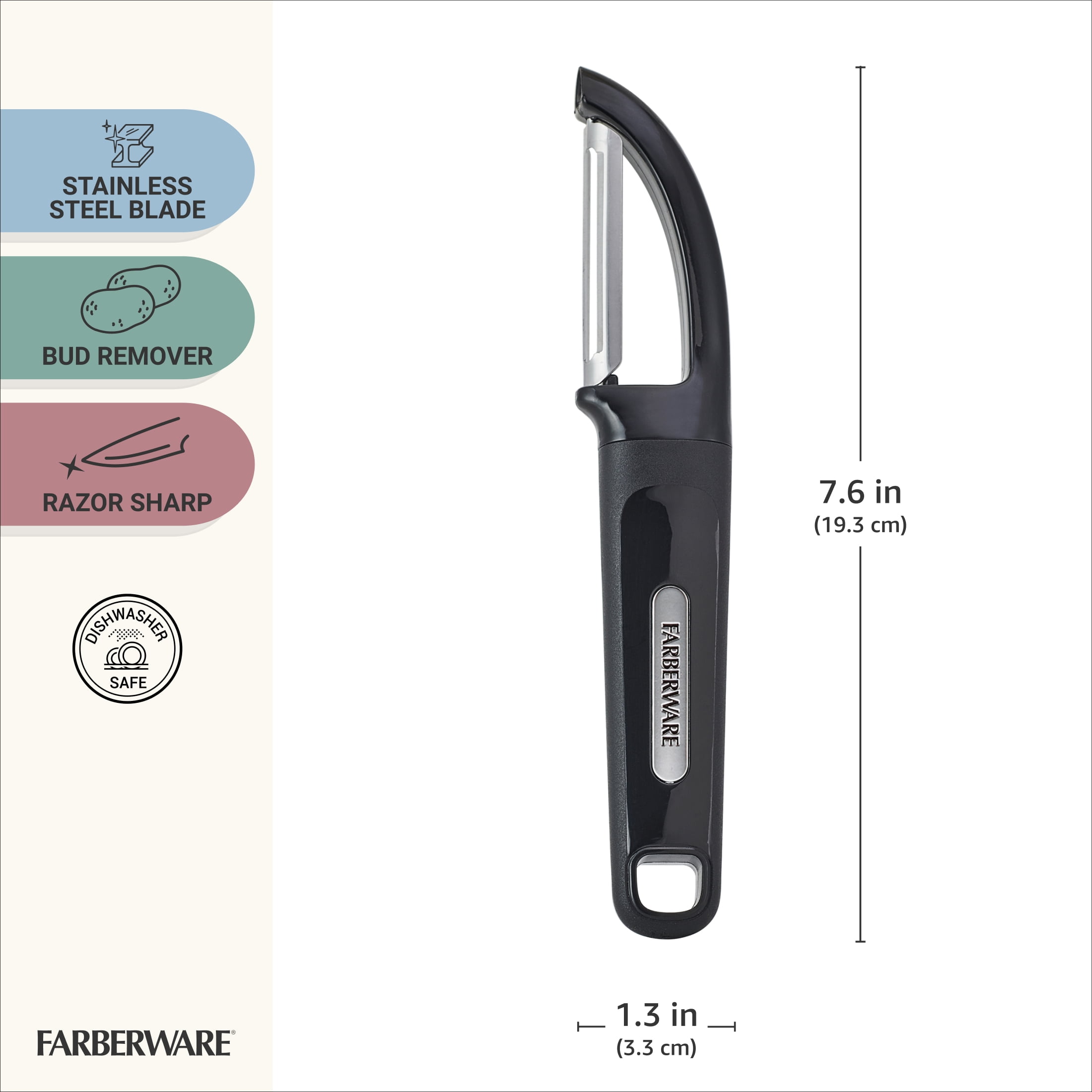 Farberware Professional Stainless Steel Euro Peeler with Black Handle