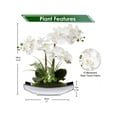 thumbnail image 2 of Orchids Artificial Flowers 15" White Phalaenopsis Orchid with Sier Pots Real Touch Faux Orchid Plant for Home Office Living Room Table Decoration, 2 of 5