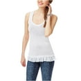 thumbnail image 2 of Aeropostale Womens Sequin Sparkle Ruffle Tank Top, White, Juniors, Small, 2 of 2