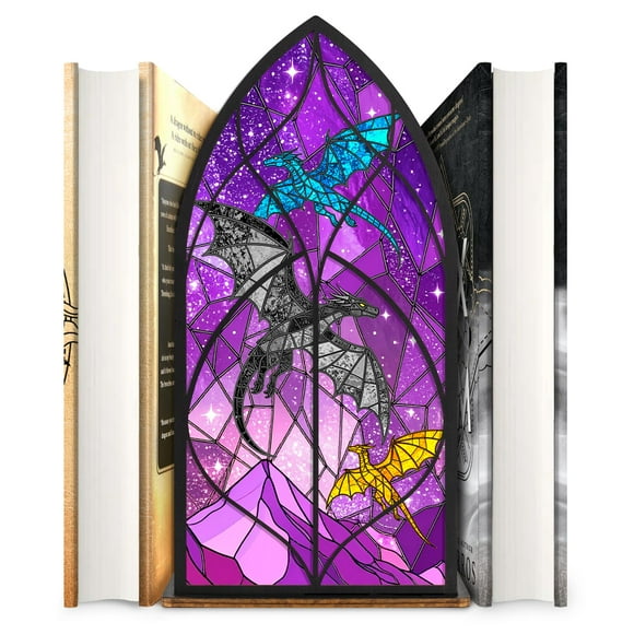 WJCA Fantasy Dragon Book Nook Insert Kit, Detailed Bookshelf Diorama Decor for Readers and Book Lovers, Unique Literary Gift Idea.