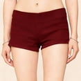 thumbnail image 2 of LWavelet Women's Solid Maroon High Waist Denim Shorts, Stretchy Slim Fit, Casual Summer & Clubwear Bottoms Wine XL, 2 of 5