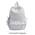 thumbnail image 2 of Polka Dot Backpack with Cute Lace Trim, Large Capacity Multi-Pockets Backpack with Pendant for Shopping Outdoor (Blue), 2 of 10