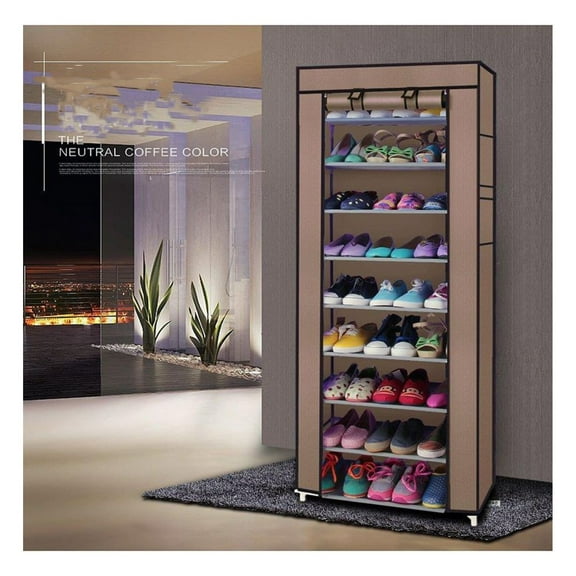 10 Layer 9 Grid Shoe Rack Shelf Storage Closet Organizer Cabinet Multiple Colors