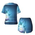 thumbnail image 5 of Picia Butterflies And Waterlily In Water Pajamas Sets for Women Soft Short-Sleeved Pjs with Lounge Shorts Two Piece Sleepwear-3X-Large, 5 of 9