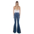 thumbnail image 2 of Scully HC782-DEN-14 Women Leather Honey Creek Bandana Print Bell Bottom Pants, Denim - 14, 2 of 2