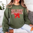 thumbnail image 5 of Trendy Bulldogs Sweatshirt for Women and Youth Girls Red Bow School Team Spirit Sweater Army Green Sweatshirt Adult Medium, 5 of 7