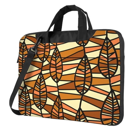 Autumn Brown Abstract Mosaic Laptop Bag, 15.6 inch Laptop or Tablet, Business Casual Laptop Bag