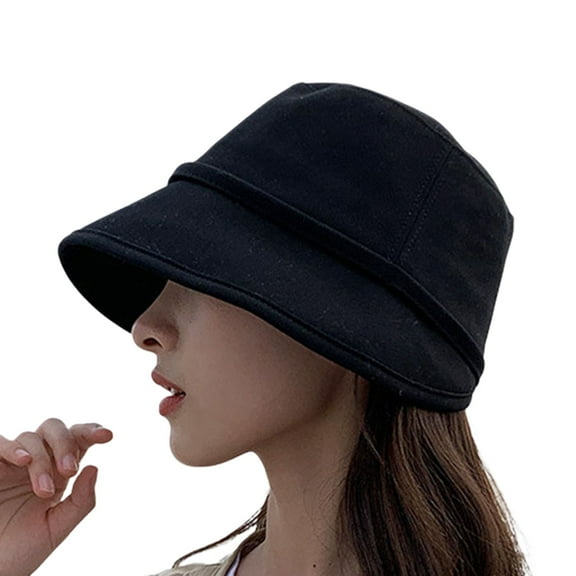 SWSMCLT Women's Summer Floppy Hat Winter Cap Sun Soft Foldable Outdoor Spring Travel Hat Protection Warm Black One Size