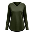 thumbnail image 6 of jjayotai Womens T Shirts Long Sleeve V Neck Basic Tee Curved Hem Tops Casual Loose Fitted Soft Fall Tops Outfits, 6 of 6