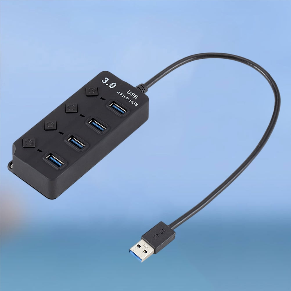 OULII Port Usb Hub With Independent Usb Multi Port Expander For Tablet And Smartphone Durable Design Black