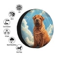 thumbnail image 4 of Sikiie Sunshine Cloud Bulldog PVC Leather Spare Tire Wheel Cover Spare Tire Cover, for Car Truck SUV Camper Trailer Universal Fit(14-17in)-15 inch, 4 of 6