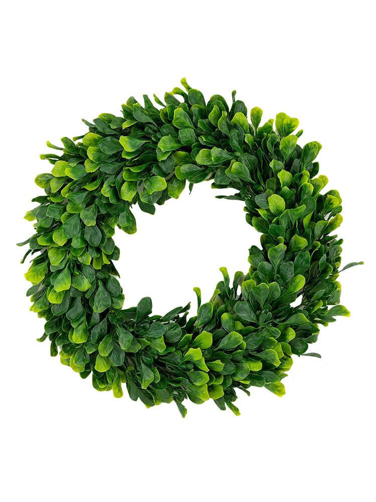 Boxwood Wreath Decorative Artificial Green Garland