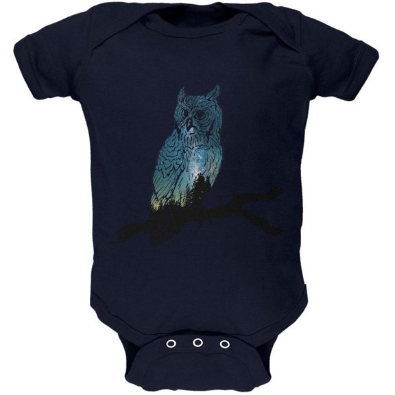 Owl Starry Night Sky Soft Baby One Piece