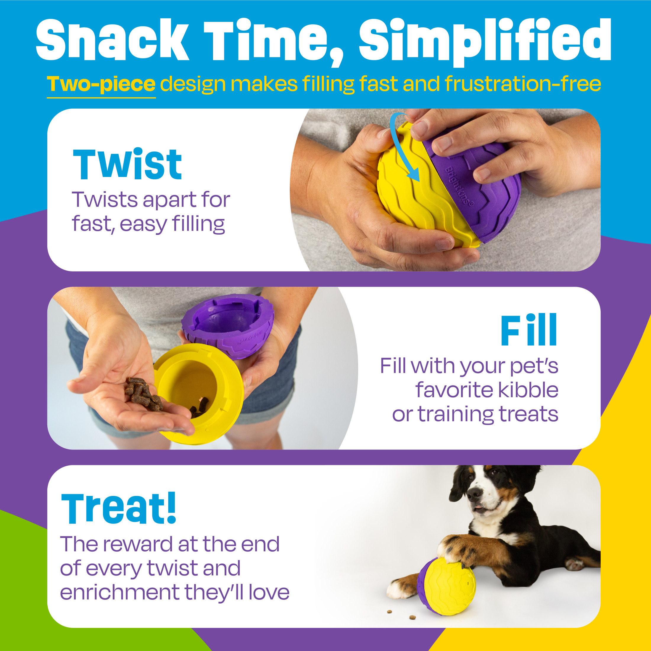 Brightkins Tough & Tumble 2-piece Texture Ball Large, Puppy Essentials
