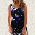 thumbnail image 1 of Sentmoon Hauts Grande Taille pour Femmes Col Rond Débardeurs Mode Imprimé Sans Manches Tenues de Festival Été 2025 Légers pour Festival de Musique Bleu m, 1 of 5