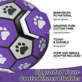 thumbnail image 6 of QDAN Durable Dog Toys Soccer Ball with Nylon Straps Hand Pump for Puppies Medium Large Dogs, 7-inch, Purle & Black, 6 of 8