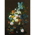 thumbnail image 2 of Severin Roesen 11x14 Black Ornate Wood Framed Double Matted Museum Art Print Titled: Floral Still Life (1848), 2 of 5