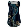 thumbnail image 2 of Playeras,Blusas y Tops,Ropa para Mujer Mujeres Tank Top Camiseta sin mangas con estampado de flores y cuello en V con botón simple informal de verano para mujer (Black, M), 2 of 3