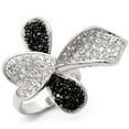 thumbnail image 1 of Women Rhodium & Ruthenium Brass Ring with AAA Grade CZ in Jet - Size 6, 1 of 1