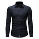 thumbnail image 1 of camisa de hombre de manga larga de mezclilla lavada con cuello de solapa y botón de bolsillo de color sólido Pompotops  oipoqjl27732, 1 of 9