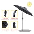 thumbnail image 3 of FLAME&SHADE 7.5 ft Outdoor Market Patio Table Umbrella with Tilt, Anthracite, 3 of 7