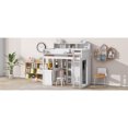 thumbnail image 4 of White Wood Twin Size Loft Bed with Storage Shelves & Wardrobe - Space-Saving Solution, 4 of 12