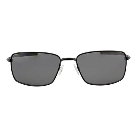 Oakley Men's OO4075 Square Wire Rectangular Sunglasses, Carbon/Grey Polarized, 60 mm