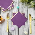 thumbnail image 4 of 100 Pack 2 Ply Cocktail Napkins Paper Gold Foil Trim Edge Beverage Dessert Disposable Paper Napkins Dinner Baby Shower Wedding Birthday Party Tableware Decorations, 5 x 5 Inches(Purple), 4 of 6