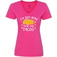 thumbnail image 3 of Inktastic Im Just Here For The Tacos Cinco De Mayo Women's V-Neck T-Shirt, 3 of 5