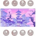 thumbnail image 3 of Japanese Anime Mouse Pad XXL Extended Purple Mouse Mat Cartoon City Street Gaming Mousepad Large Stitched Edges Desk Pads with Non-Slip Rubber Base(Size:31.5x11.8in), 3 of 5