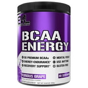 BCAA Powder - EVL Pre Workout BCAA Energy Powder 30 Servings - Evlution Nutrition BCAA Amino Acids Endurance & Muscle Recovery Drink - Furious Grape Flavor with Vitamin B12 & Vitamin C