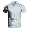 thumbnail image 4 of VERUGU Mens T-Shirts Summer Outfits Fashion Print Tops Casual Short Sleeve Buttons Turndown Collar Blouse Shirt White M, 4 of 5