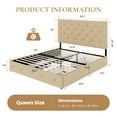 thumbnail image 7 of Sha Cerlin Beige Queen Fabric Platform Bed Frame with 4 Storage Drawers & Adjustable Headboard, Adult, 7 of 7