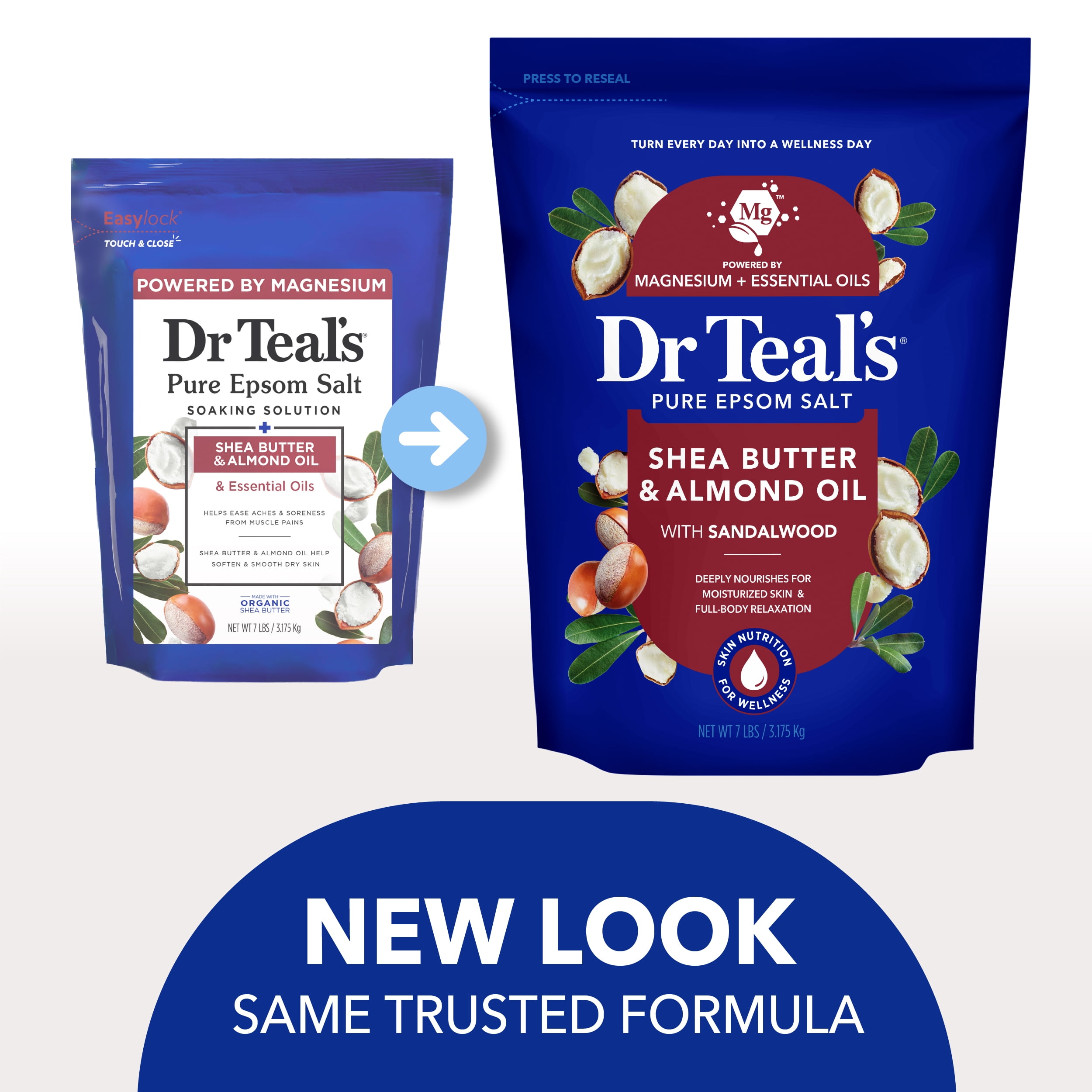 Dr Teal's Epsom Salt Magnesium Soak, with Shea Butter & Almond Oil, 7 lbs