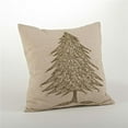 thumbnail image 1 of SARO 1025.GL18S 18 in. Beaded Xmas Tree Design Pillow  Gold, 1 of 1