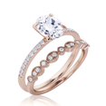 thumbnail image 3 of Sirprisingly Gift Minimalist 2.00 Carat Oval Cut Diamond Moissanite Engagement Ring, Classic Wedding Ring, One Matching Band In 10k Solid Rose Gold, Occasionally Gift For Her, Promise Ring, 3 of 3