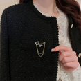 thumbnail image 3 of Fashion Safety Pin Brooch with Hanging Tassel Chains Charm Decorative Cubic Zirconia Crystal Pearl Collar Label Pins for Sweater Dress Skirt Tie Punk Accessories for Women Men Corsage Jewelry, 3 of 6